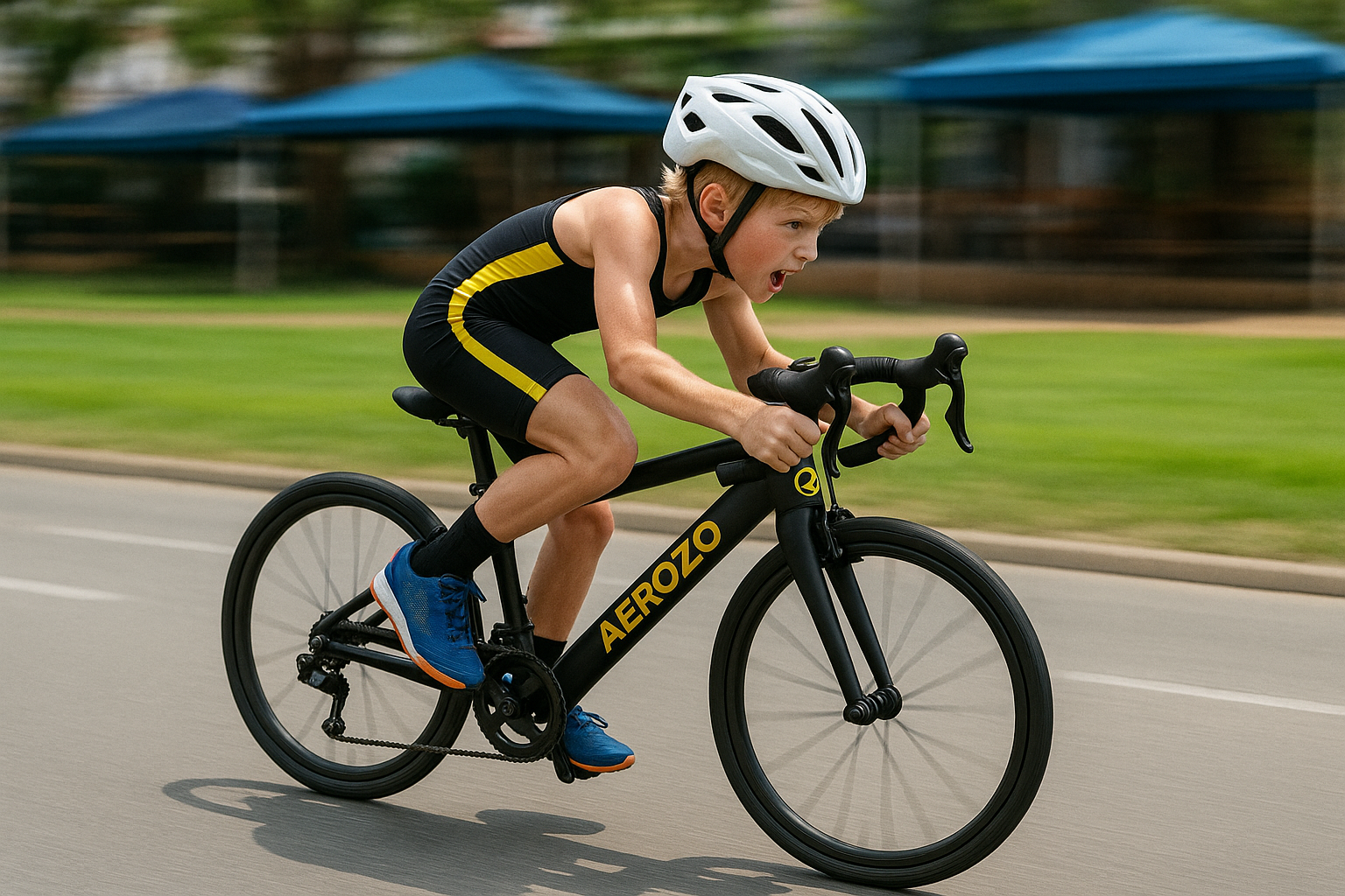 Jeune cycliste sur vélo AEROZO