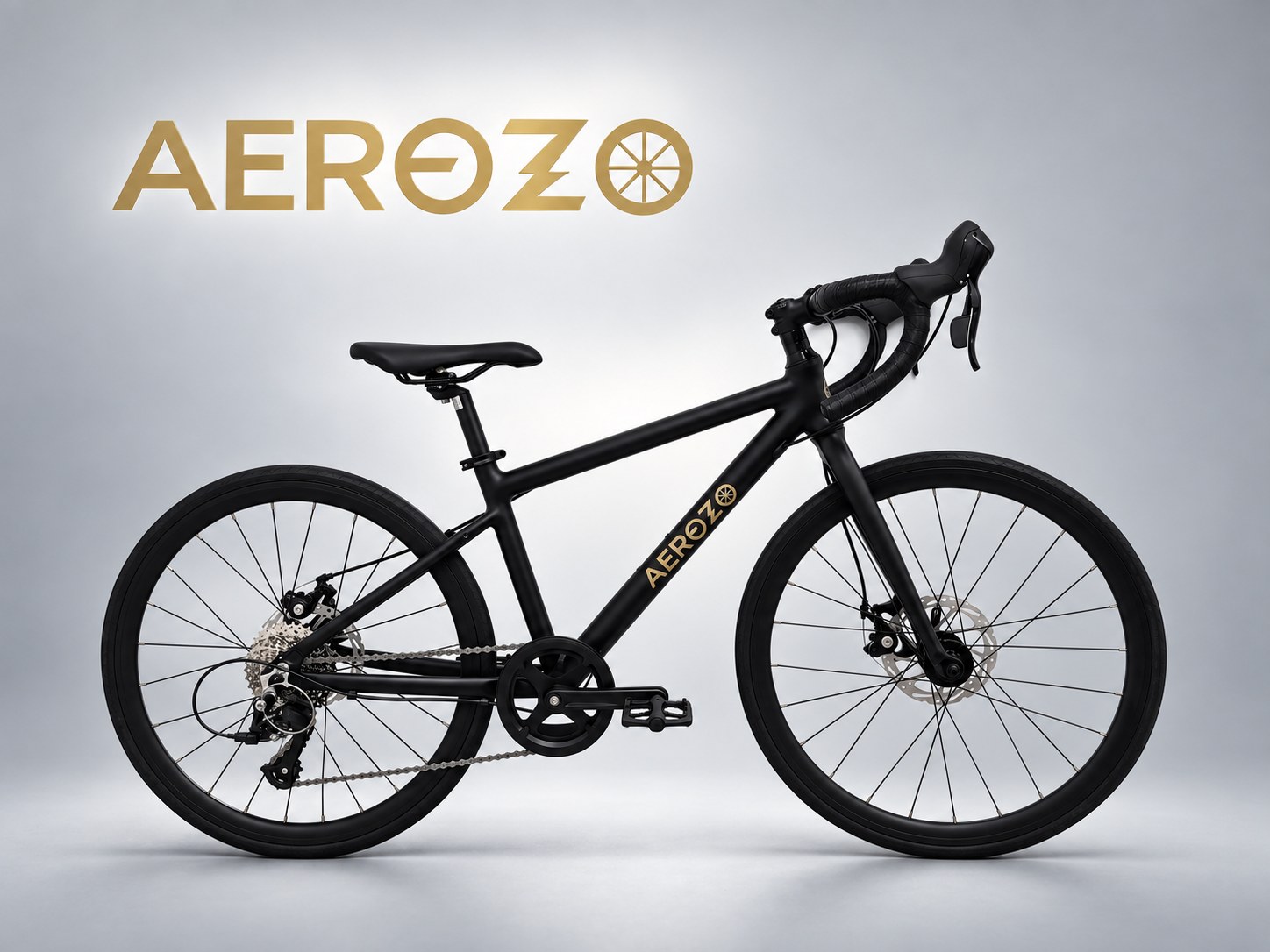 Prototyp AEROZO, dětské silniční kolo 24 palců Full Black