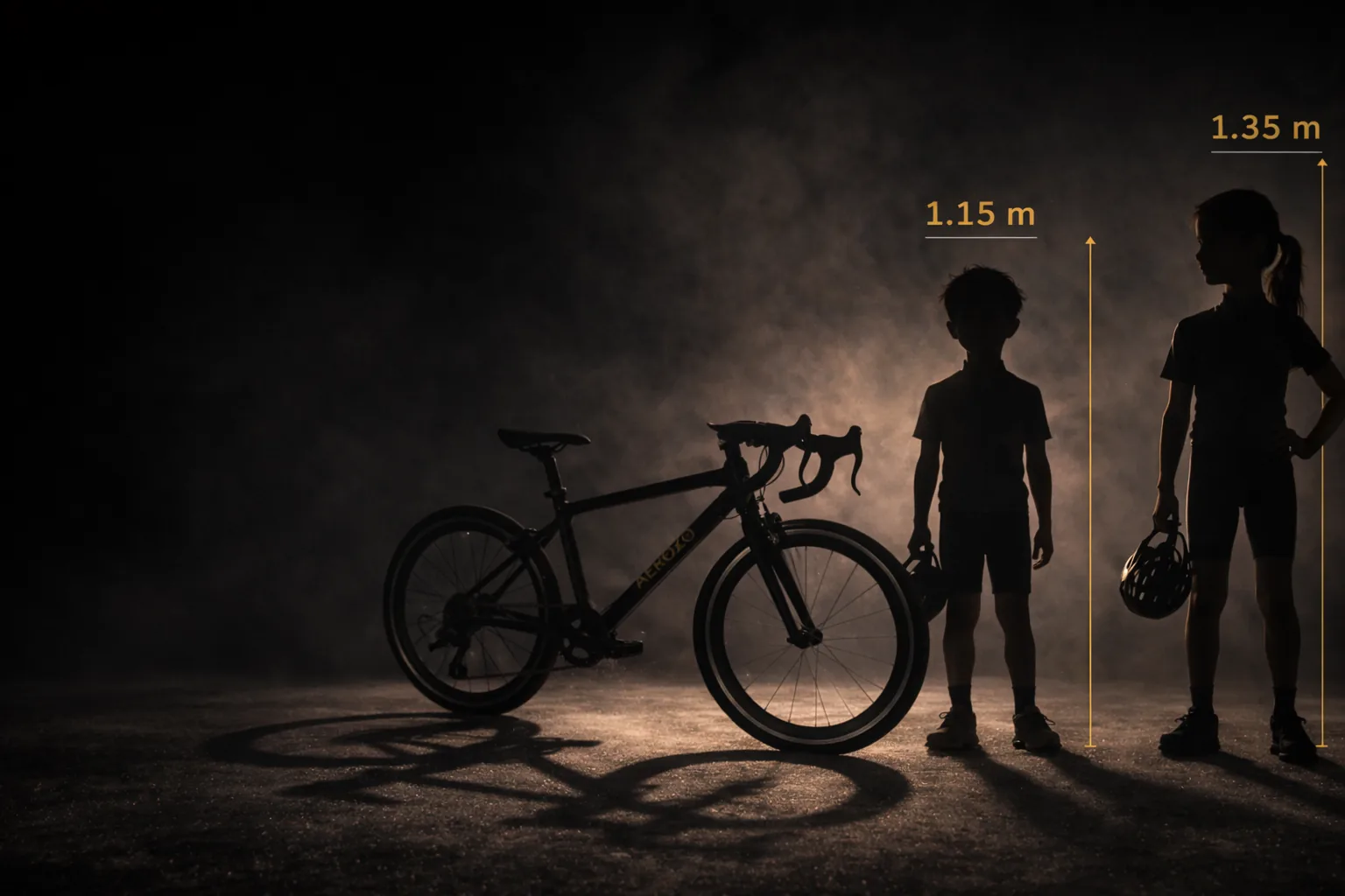 vélo de route junior AEROZO adapté à la morphologie des enfants