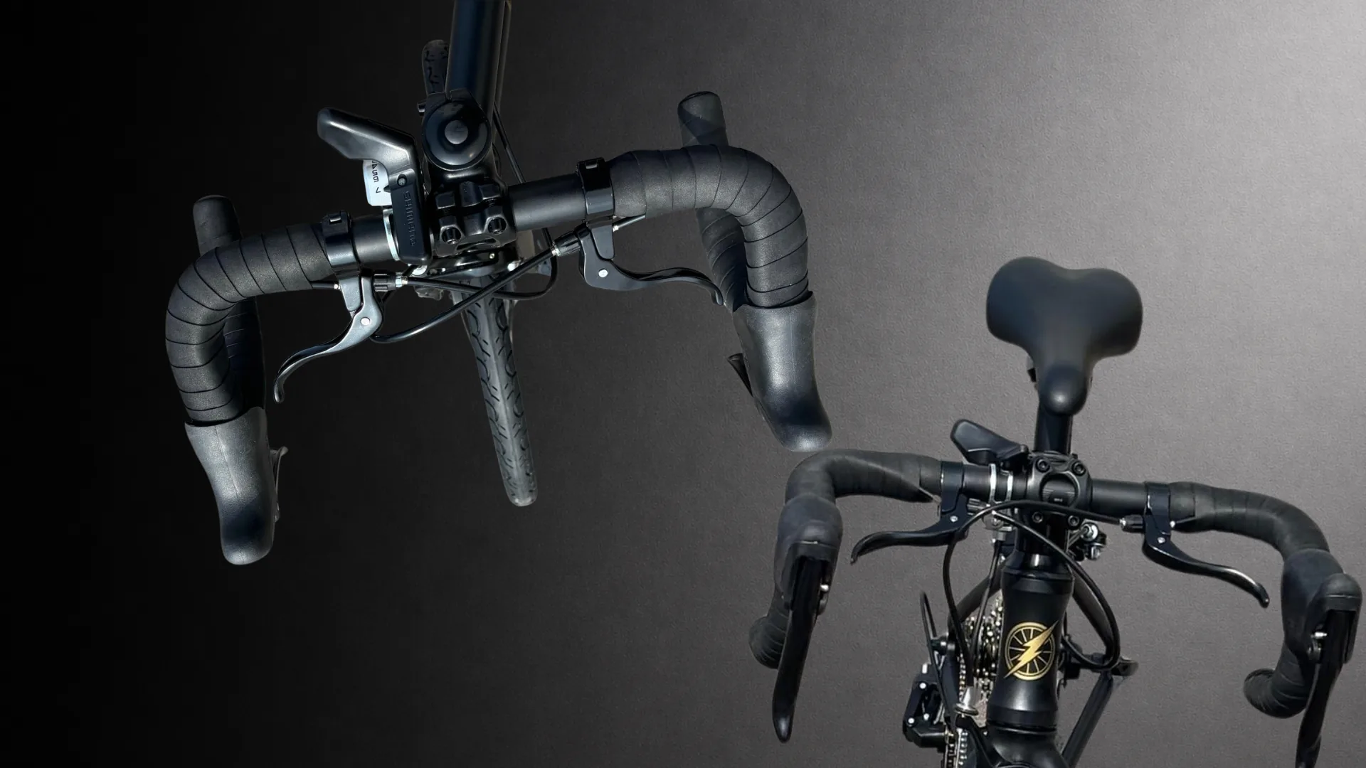 Cockpit de vélo junior AEROZO avec cintre adapté, leviers accessibles et freinage rassurant